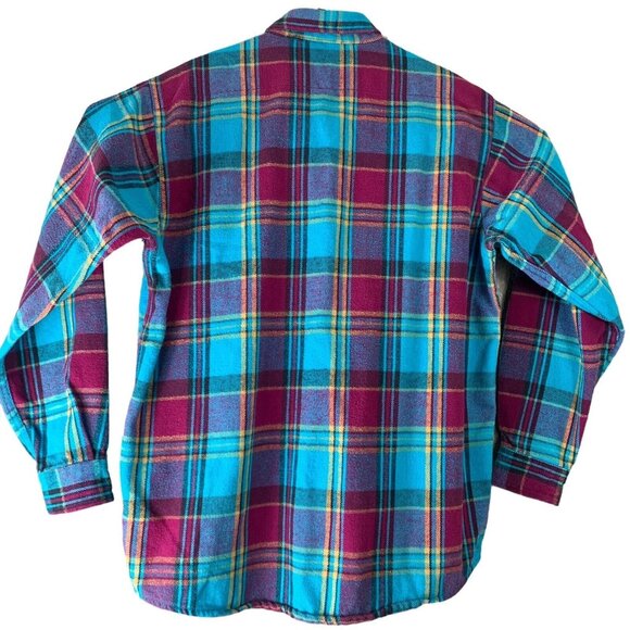 Vintage Flannel Shirt Field Stream Size XL Tall Blue Purple Button Up Mens Top - Picture 2 of 6